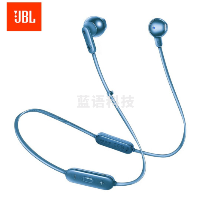 JBL TUNE215BT 无线蓝牙耳机 半入耳式运动耳麦 蓝牙5.0 Type-C极速充电 长续航 苹果安卓耳机 海岩蓝