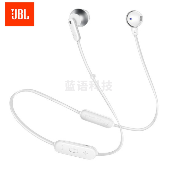 JBL TUNE215BT 无线蓝牙耳机 半入耳式运动耳麦 蓝牙5.0 Type-C极速充电 长续航 苹果安卓耳机 月光白