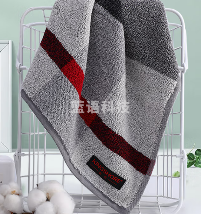 金号纯棉毛巾 加厚吸水简约格调洗脸巾 长绒棉A类面巾成人家用 灰色1条装117g/条74*34cm