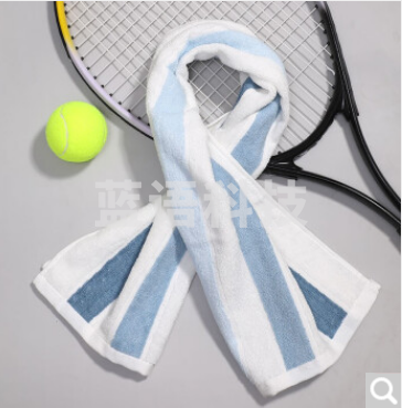 洁丽雅 Grace 运动巾健身房男女成人吸汗毛巾跑步手腕面巾单条装 蓝色 90*34cm 120G