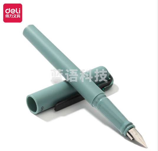 得力（deli）乐素正姿练字钢笔 书写签字墨水笔EF明尖(草木绿)()A952