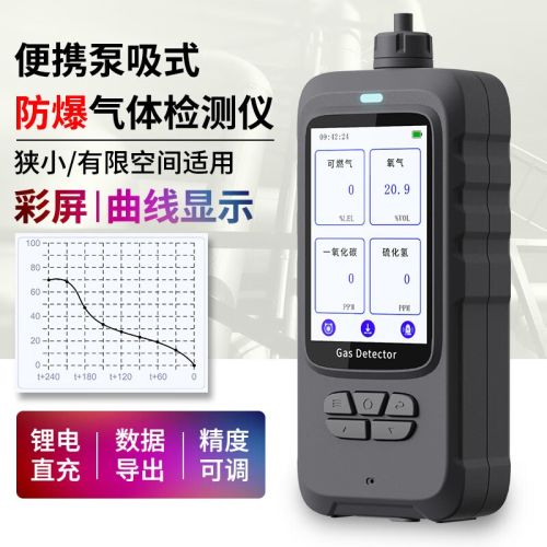 爱德克斯（EDKORS）泵吸式四合一气体检测仪可燃氧气CO硫化氢有限空间报警器带导出