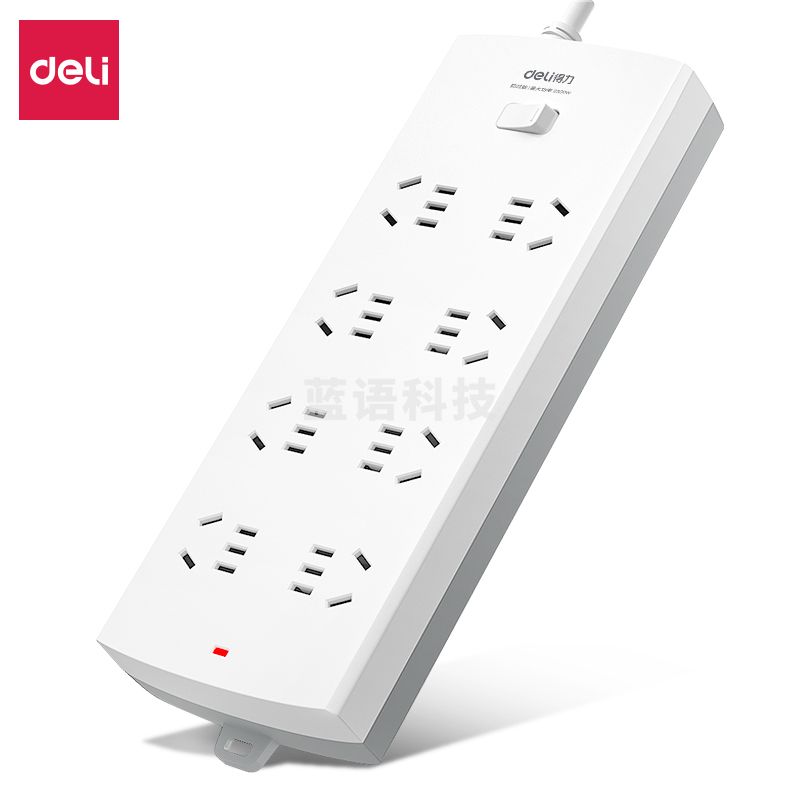 得力3996 8位总控开关1.8米线长 过载保护 插座/插排/排插