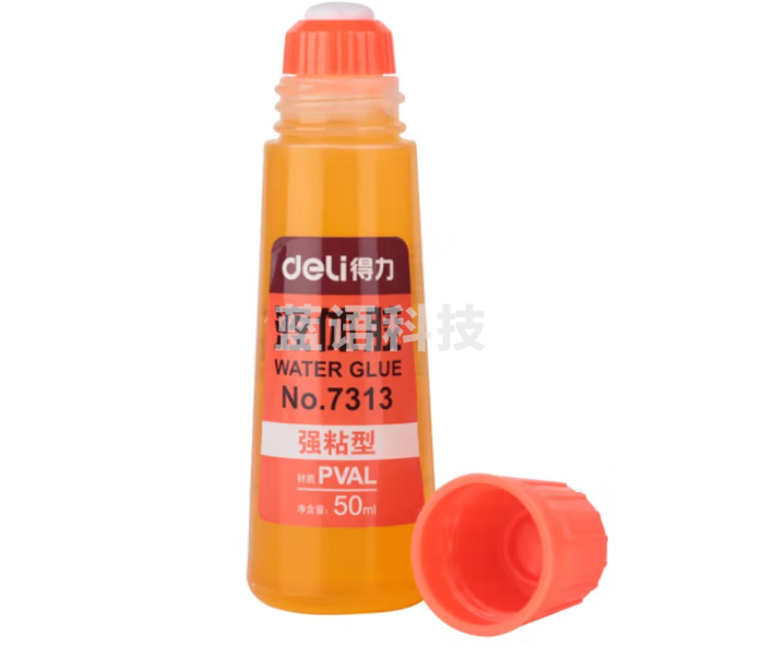 得力(deli)7313液体胶水 强粘性手工胶水 办公用品 (50ml强黏性胶水) 24只/盒