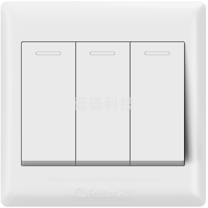 飞雕 三开三位开关 86型墙壁面开关E5-A 白色三开单控墙壁开关