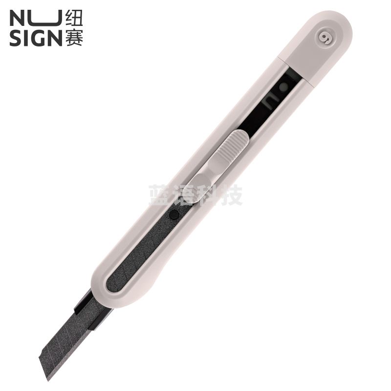 得力 纽赛小号特氟龙美工刀壁纸刀裁纸刀自带折刀器 极影灰NS063T
