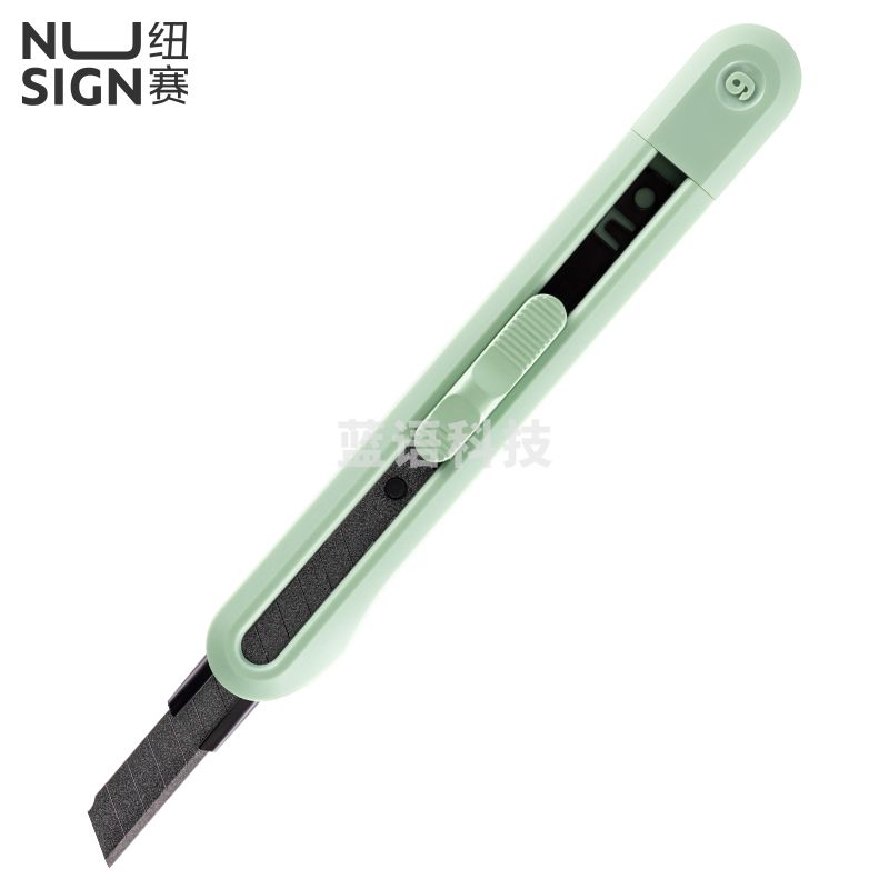 得力 纽赛小号特氟龙美工刀壁纸刀裁纸刀自带折刀器 岩井绿NS063T
