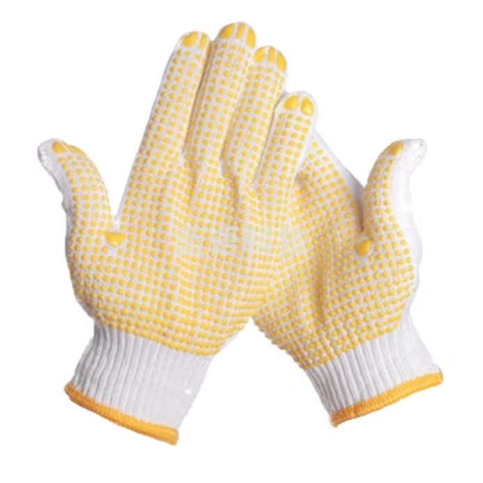 点胶手套 防滑手套掌心带胶粒白色棉线手套12付/包 单位；双