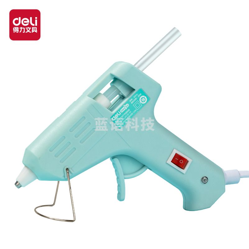 得力（deli）热熔胶枪20W防烫高粘胶棒枪 YC702-1蓝色胶枪
