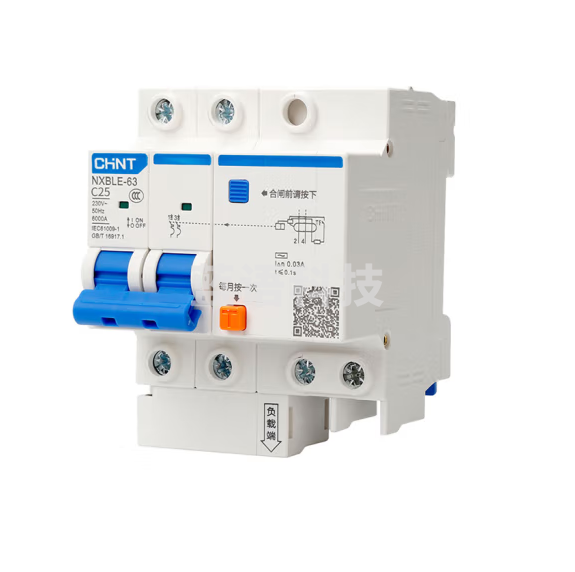 正泰 NXBLE-63-2P-C25 小型漏电保护断路器 漏保空气开关2P 25A