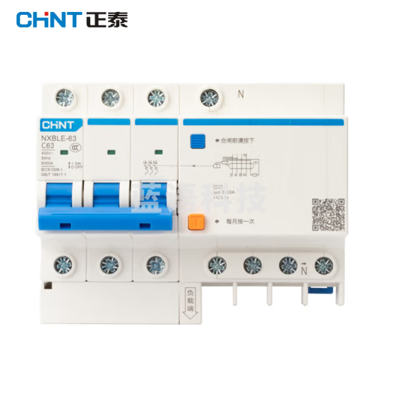 正泰   漏电保护空开断路器 NXBLE-63-3P-C63  3P C63