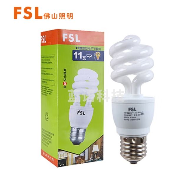 佛山照明 11W螺口节能灯 三基色荧光灯螺旋节能灯白光（6500K）