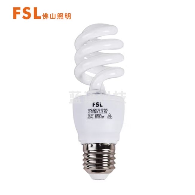 佛山照明 18W 螺旋节能灯 日光灯节能灯E27螺口荧光灯 6500K 白光