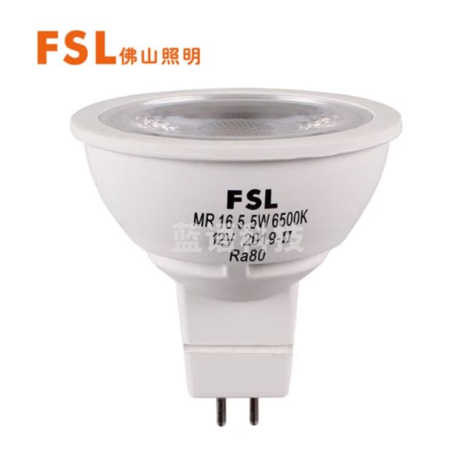 佛山照明 LED灯杯 MR16 5.5W 射灯替换光源MR16低压12V插脚泡直径5cm黄光