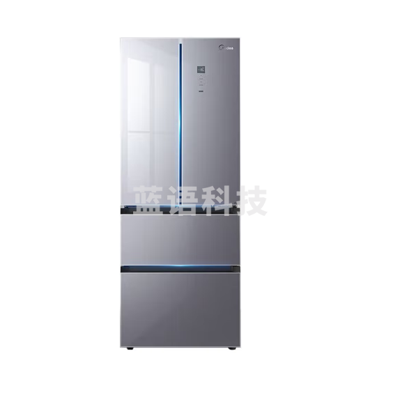 美的   四门327升 冰箱 BCD-327WFGPM 榭湖银