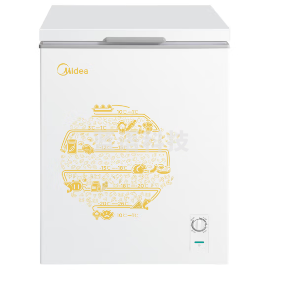 美的  145升顶开门 家用冷柜一级能效6挡调温  BD/BC-145KM 白色