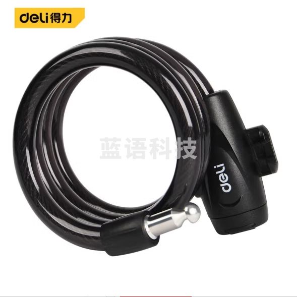 得力 加粗钢缆锁1.2米长 防盗链条锁钢丝锁DW4200