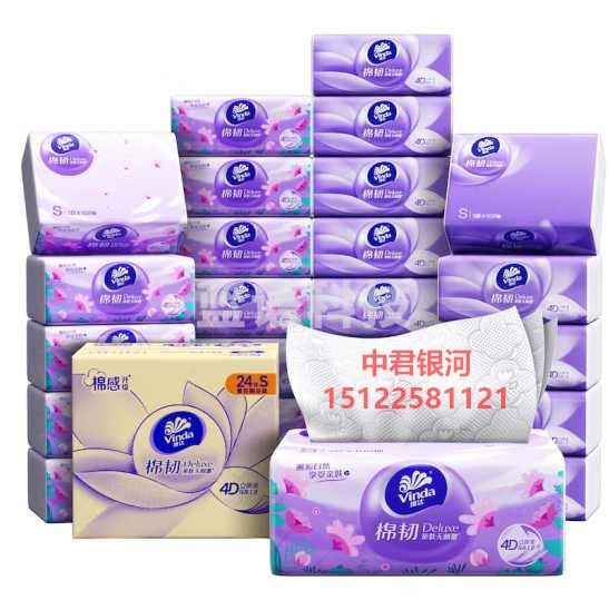 维达 (Vinda)抽纸 棉韧100抽*24包S码 亲肤无刺激