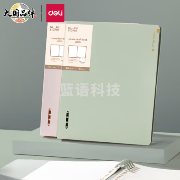得力(deli)纽赛NS317-B B5/40张活页本 可拆卸夹具 抹苔绿