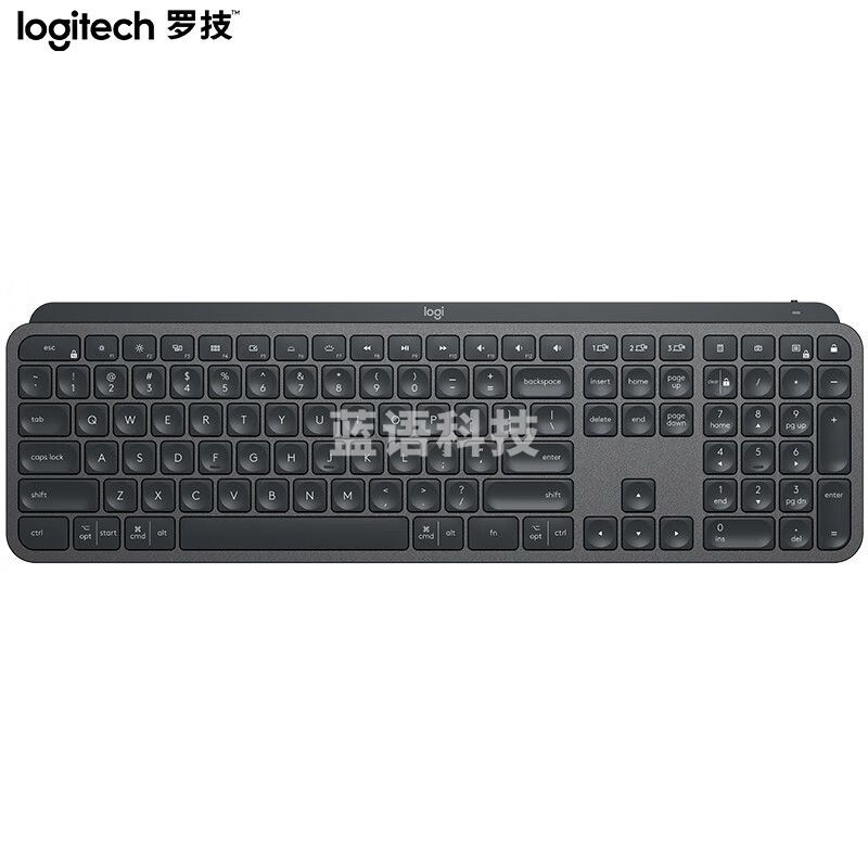 罗技(Logitech)MX Keys 键盘 无线蓝牙键盘 超薄 全尺寸 智能背光 深灰色  (