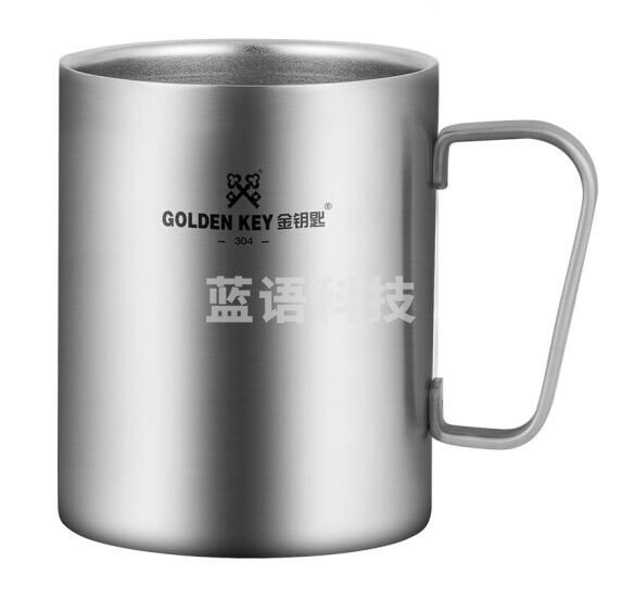 金钥匙(GOLDEN KEY)GK-SB400-Z 304不锈钢 直型双层隔热水杯400ml 咖啡杯茶杯防烫