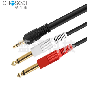 秋叶原 3.5转双6.5 10米 音频线 一分二电脑手机连接调音台功放音响箱立体声连接线 Jd.2条起售(偏远区域下单前请电话咨询)