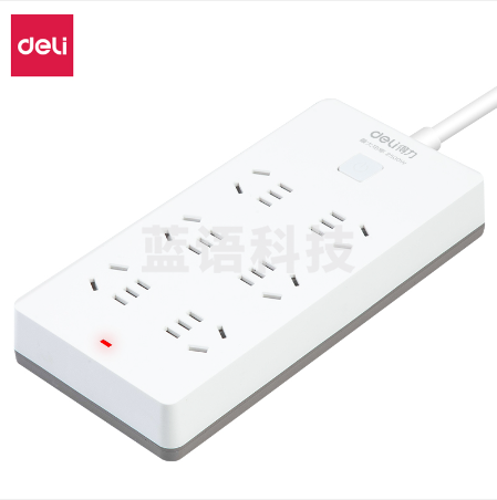 得力18318(05)插座_6组_5米_PVC袋装(灰)(只)