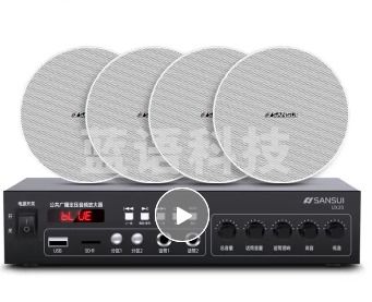 山水T86 专业吸顶定压蓝牙公共广播喇叭 会议系统套装背景音乐展厅 独立分区控制 旗舰版1拖4