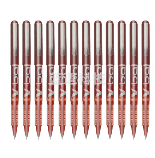 日本百乐 BL-VB5 红色 直液式走珠笔中性笔签字笔 0.5mm 12支装