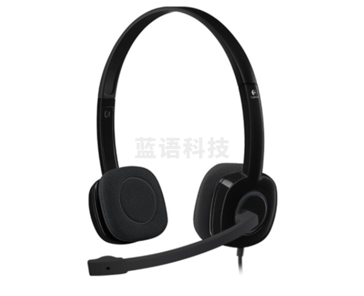 罗技(Logitech)H151 立体声耳机 带麦克风话筒 黑色