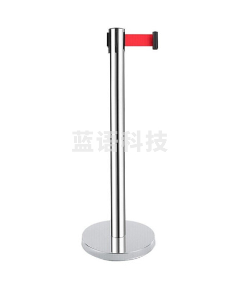 警戒隔离线带柱排队护栏 立柱 安全警示带 伸缩带 标准款5米 银色