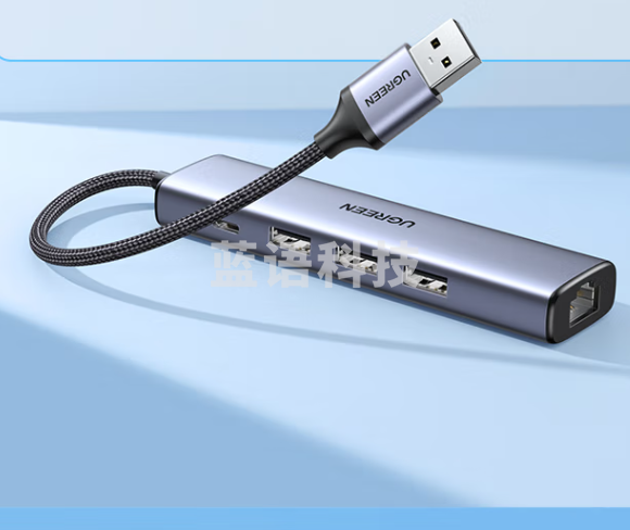 绿联 USB转千兆网口扩展坞 笔记本外置有线网卡网线转换头3.0分线器 适用苹果电脑拓展坞HUB集线器RJ45转60719