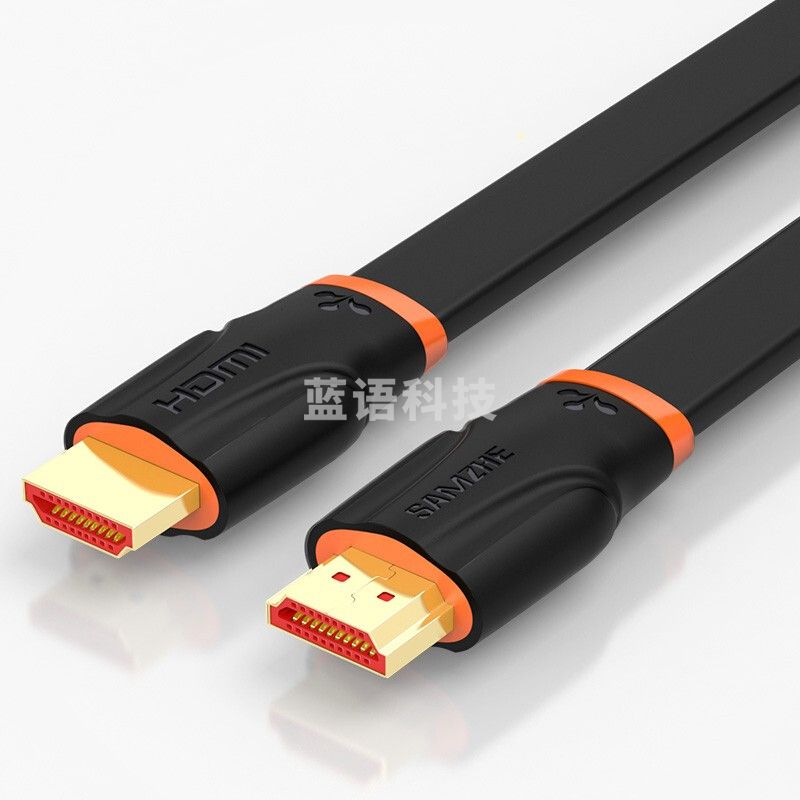 山泽(SAMZHE)SM-CB10 HDMI 2.0扁平数字高清线支持4K3D功能视频线连接线1米 黑色(5个起售，偏远区域下单请电话咨询)
