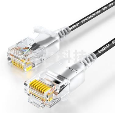 山泽(SAMZHE)超六类网线细线CAT6A类无氧铜 万兆高速网络跳线 3米黑色SZH-6030(10根起售，偏远区域下单请电话咨询)