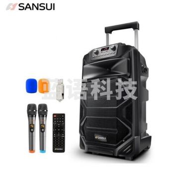 山水 SANSUI A15-69 15英寸便携式会议音响扩音器专业广场舞音响 舞台级户外移动音箱 蓝牙拉杆音响  IT.1357