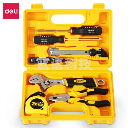 得力(deli)多用途工具箱 工具套装 维修工具组合7件套 3700