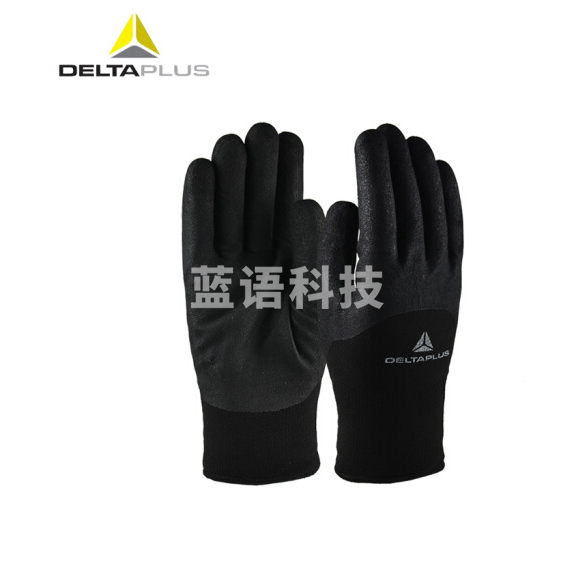 代尔塔/DELTAPLUS 201750 丁腈涂层保暖手套 加厚耐磨秋冬季防寒手套