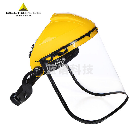 代尔塔  101304 防化防冲击聚碳酸酯面屏+支架 防颗粒物飞溅金属 厚度2mm