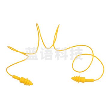 代尔塔 103119 TPR带线耳塞 CONICFIR050 黄色 50副/包 耳部防护