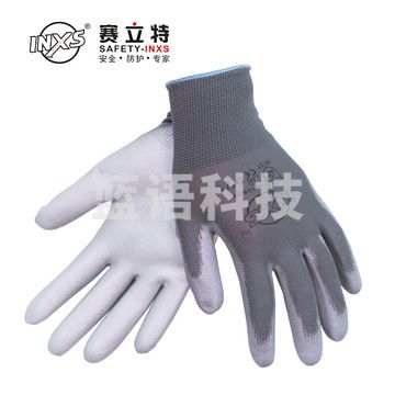 赛立特 N10559 涂掌PU手套 涤纶针织 9码 灰色 12副/打