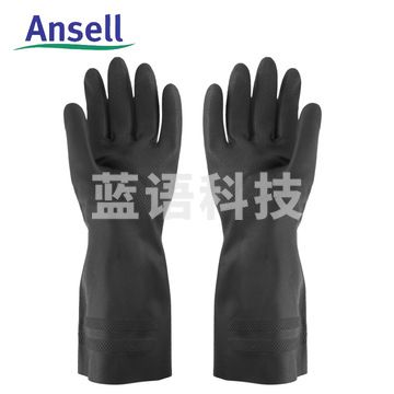 安思尔 29-865 氯丁橡胶手套 10码 黑色 12副/打 保护手部