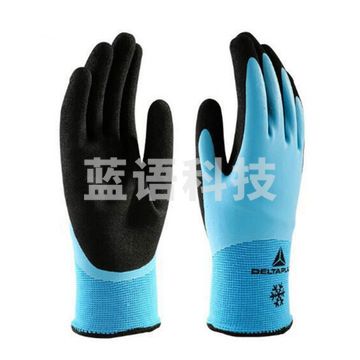 代尔塔 201736 双层乳胶发泡防寒手套 VV736/10 蓝色
