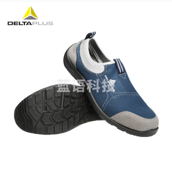 代尔塔/DELTAPLUS 301216 透气劳保鞋 金属包头防砸防穿刺防静电防滑安全鞋 蓝色 尺码36-46