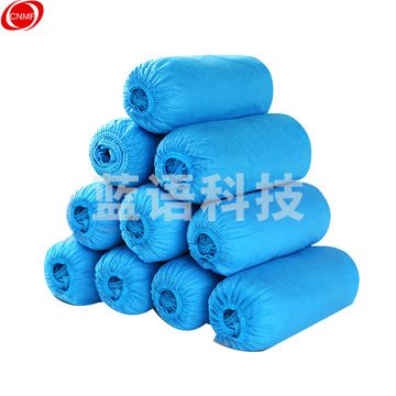 谋福 8098 一次性无纺布鞋套 100只装 蓝色