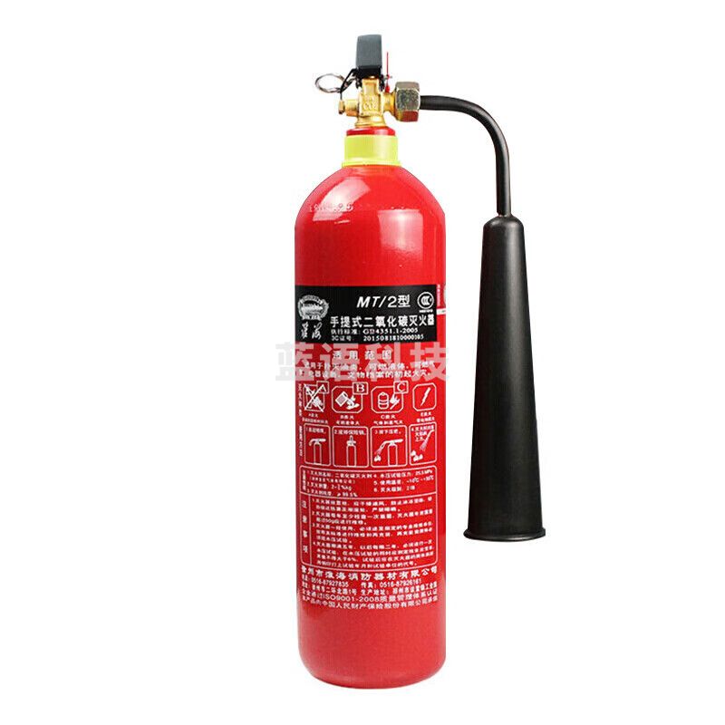 淮海二氧化碳灭火器2公斤气体co2灭火器2kg档案室机房 合金钢MT/2