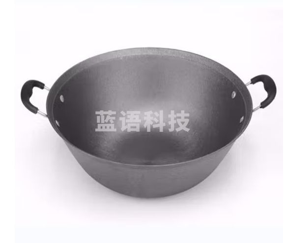 炒锅双耳传统大炒锅无涂层铸铁锅加厚加深不粘锅无油烟锅 40CM 无盖