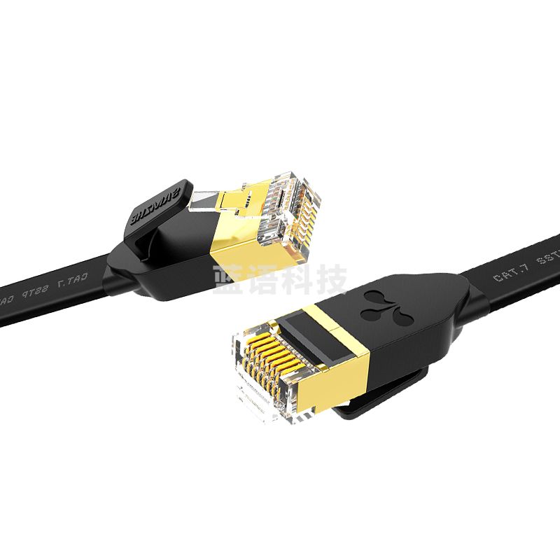 山泽(SAMZHE)七类CAT7类扁平网线镀金屏蔽双绞网络连接线电脑网络跳线7类成品网线黑色20米CAT-720C(偏远区域下单请电话咨询)