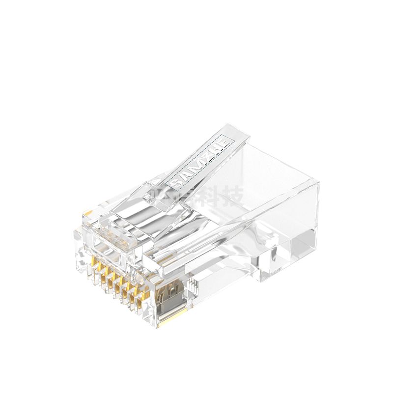 山泽(SAMZHE)JC-P6030工程专业六类千兆双屏蔽网络水晶头 30个/盒 RJ45网络8P8C网线接头FTP铜壳镀金二件式Cat6类水晶头(2盒起售，偏远区域下单请电话咨询)