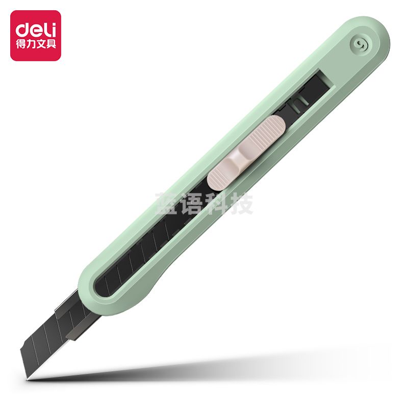 得力(deli)纽赛NS063-SD小号美工刀 尾部自带折刀器 绿色