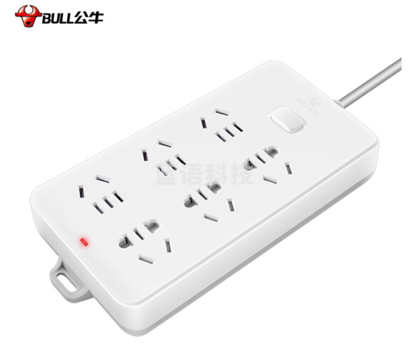 公牛(BULL) GN-109K插线板 6位总控全长3米